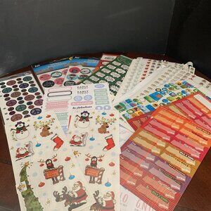 Assorted Sticker Lot - Assorted Brands & Themes Christmas, Peace, Sports, Foil